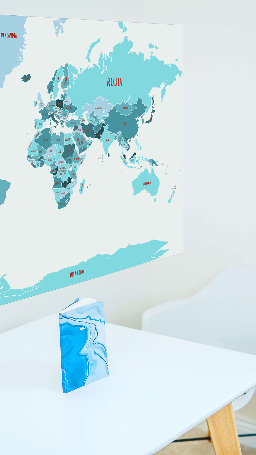 Mapamundi autoadhesivo